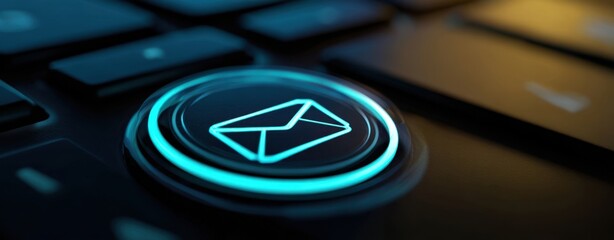 The Glowing Email Button on a Modern Keyboard