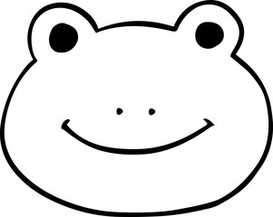 Simple Frog Head Doodle Illustration