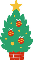 Decorated Christmas Tree With Ornaments