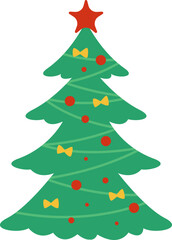 Decorated Christmas Tree with Star