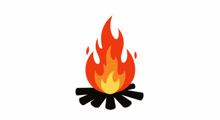 Fiery Bonfire Burning Brightly. 