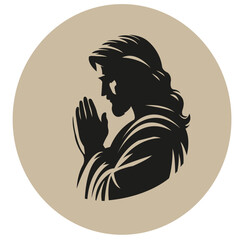 Jesus Silhouette in Prayer