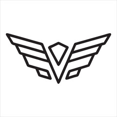 Black Wings Silhouette Vector &ndash; Ideal for Logos, Emblems & Heraldry