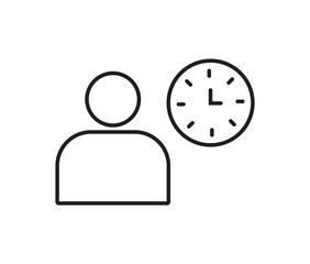 Office hours icons set in black and white stroke lines. Hierarchy Icon Collection With Multiple Styles. hours line icon vector illustration set