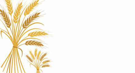 Golden wheat stalks illustration on an empty space 