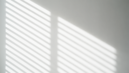 Window blind shadow overlay high contrast isolated on transparent background