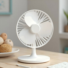 Modern white desk fan minimalist design