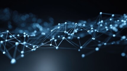 Obraz premium Abstract Network Connection Structure: Interlinked Nodes Forming Complex Technological Pattern, Futuristic Visualization