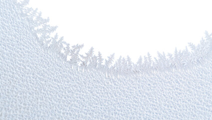 Frost crystals along window edge overlay isolated on transparent background