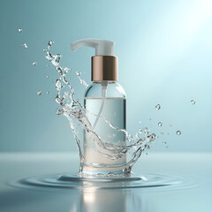 Clean cosmetic bottle water ripple effect