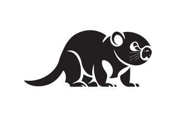 Obraz premium Black Silhouette of a Playful Tasmanian Devil - Vector Illustration