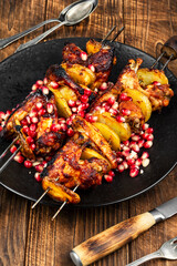 Delicious chicken wings in barbecue.