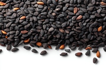 Close-up of black sesame seeds