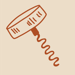 Wine. Winemaking Serving A glass and wine. People drink wine. Pleasure from life. Line art