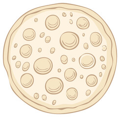 Fototapeta premium Isolated illustration of a tortilla with varied small circle patterns for food preparations