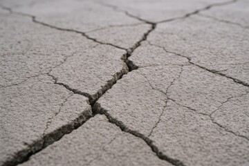Obraz premium Cracked Concrete Close-Up: Structural Damage and Geological Texture for Construction and Infrastructure Visuals
