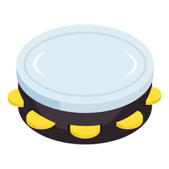 Trendy design icon of tambourine
