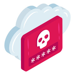 Modern design icon of cloud hacking