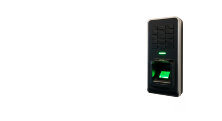 Biometric door access with glowing keypad