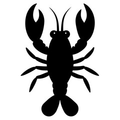 Black Lobster Silhouette Illustration