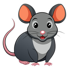 Cute Cartoon Rat Animal Illustration