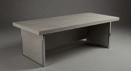 Modern Concrete Office Desk with Chrome Legs.