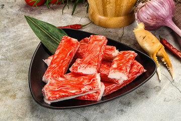 Red crab meat stick surimi