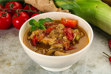 Thai curry with chicken and basil