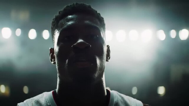 Intense focus of a basketball player in a key area ready for the game challenge - Powered by Adobe