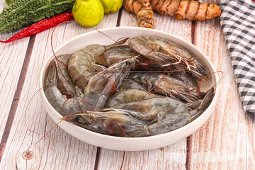 Raw fresh raw wild prawn