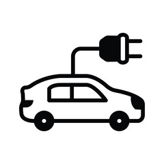 Download our premium glyph icon of electric car