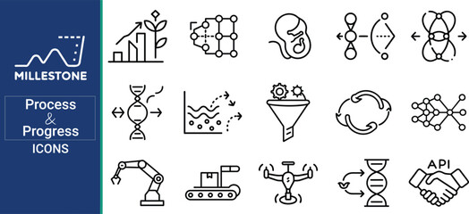 Business Editable Line Icons. business startup development marketing line.
