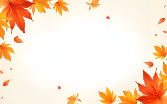 Autumn background with watercolor leaves. Watercolor autumn leaves banner "Autumn season". Background for autumn designs, Back to school, Thanksgiving, etc. Watercolor frame of autumn leaves.