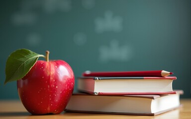 Back to School Apple and Books. This image features School, education, apple, books, and more, offering a clear depiction of. High quality