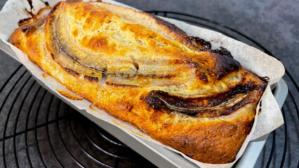 香ばしい手作りバナナブレッド