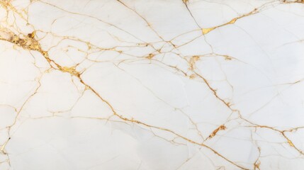 Close-up of white marble with intricate golden veining creating an elegant organic pattern, ideal for floors,