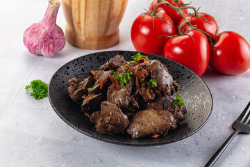 Roasted chicken liver with green onion