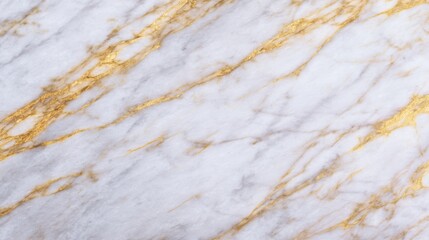 A close-up view of a marble-like texture with a white background features intricate gold veining,