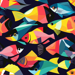 Seamless Pattern with Fish