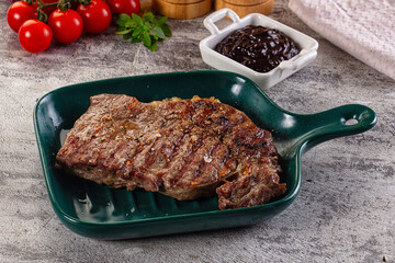 Grilled rib eye beef steak