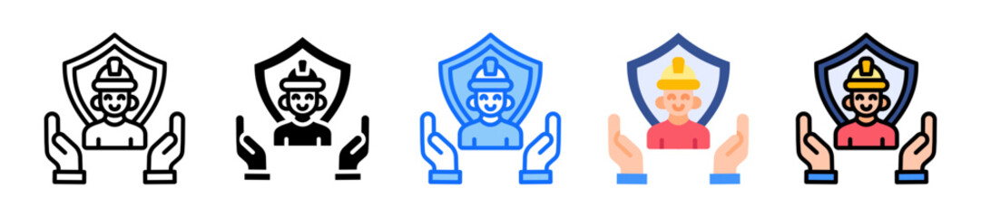 Safety Measures icon Multi Style Vector Illustration