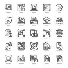 Creative Portfolio Icon pack for your website, mobile, presentation, and logo design. Creative Portfolio Icon outline design. Vector graphics illustration and editable stroke.