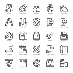 Fitness Tracking Icon pack for your website, mobile, presentation, and logo design. Fitness Tracking Icon outline design. Vector graphics illustration and editable stroke.