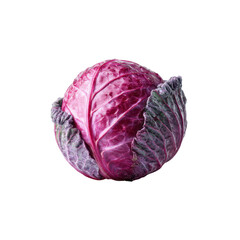 Obraz premium Vibrant Red Cabbage Isolated on Black Background