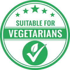 Vegetarian food label stamp green circle badge