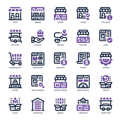 Vendor Platform Icon pack for your website, mobile, presentation, and logo design. Vendor Platform Icon dual tone design. Vector graphics illustration and editable stroke.