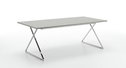 Modern Gray Desk with XShaped Legs.