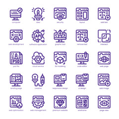 Web Design Studio Icon pack for your website, mobile, presentation, and logo design. Web Design Studio Icon line basic color design. Vector graphics illustration and editable stroke.