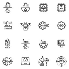 Technology lifestyle artificial intelligence icon , future automation, hologram engineering, information management systems,sustainable, artificial intelligence