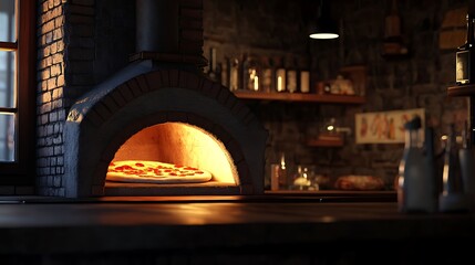Pizza oven cooking pizza